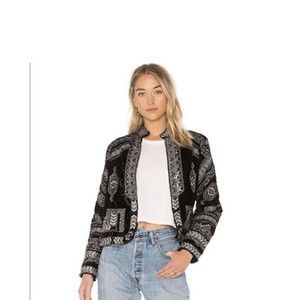 500 Maison Cingcent Reformation Velvet Jacket Womens Large Beaded  Luxe